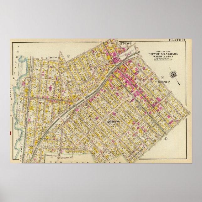 Póster Mt Vernon wards 2-5, New York (Frente)