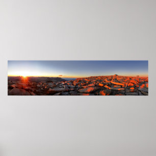 Póster Mt Whitney Sunset Panorama - John Muir Trail