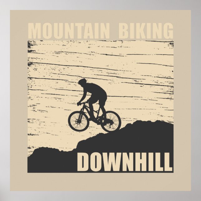 Póster MTB Downhill Bicicleta de Montaña (Frente)