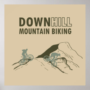 Póster MTB Downhill Bicicleta de Montaña