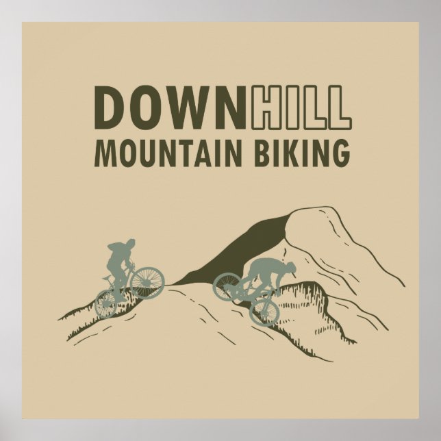 Póster MTB Downhill Bicicleta de Montaña (Frente)