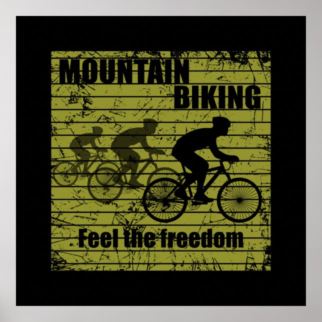 Póster MTB en bicicleta de montaña (Frente)