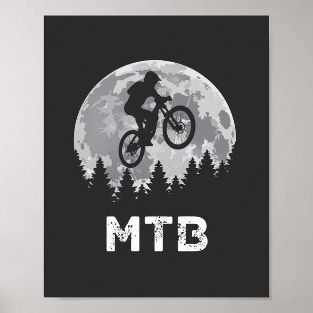 Póster MTB Montaña Bicicleta Vintage (Frente)