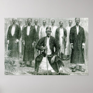 Póster Mtesa, el emperador de Uganda y otros jefes