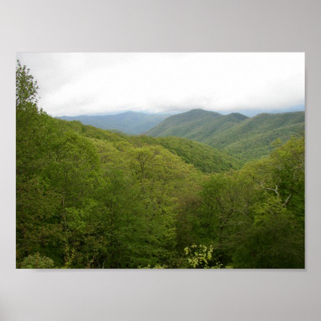 Póster Mtns Blue Ridge vistos desde Blue Ridge Parkway, N (Frente)