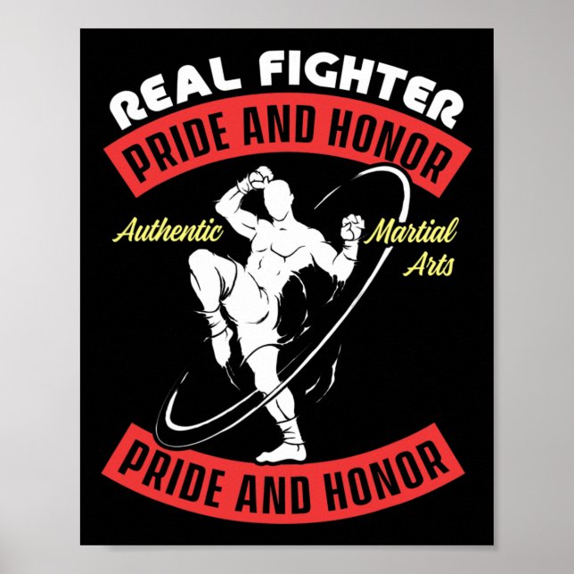 Póster Muay, el verdadero combatiente tailandés Mma contr (Frente)