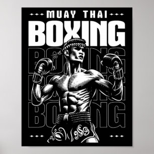 Póster Muay Thai Fighter Mma Vintage