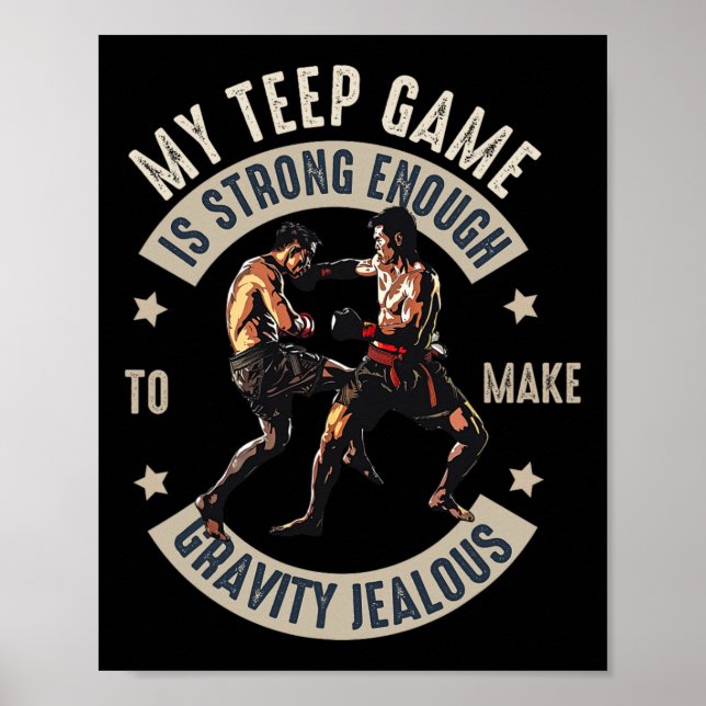 Póster Muay Thai Fighter Para Hombres Dad Boxeo Tailandés (Frente)