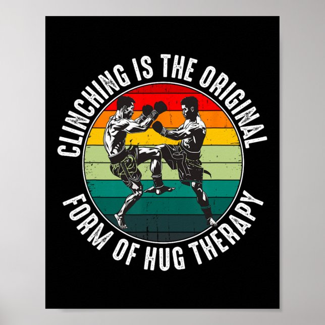 Póster Muay Thai Fighter Para Hombres Dad Boxeo Tailandés (Frente)