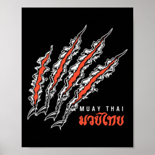 Póster Muay Thai Garra de Tigre C de Lucha Callejera Mma 