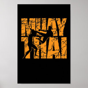 Póster Muay Thai Kampf mit Stil