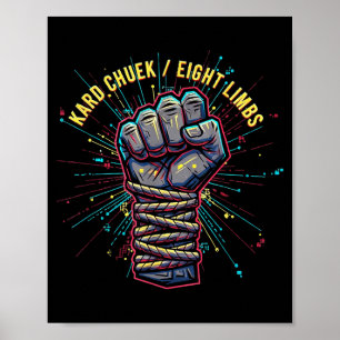 Póster Muay Thai Kard Chuek Ocho Extremidades Puño MMA Ta
