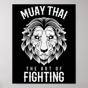 Póster Muay Thai Lion - Boxeo Tailandés y Kickboxing