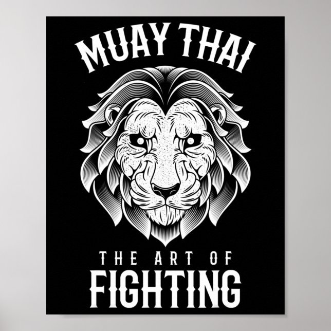 Póster Muay Thai Lion Boxeo Tailandés y Mma (Frente)