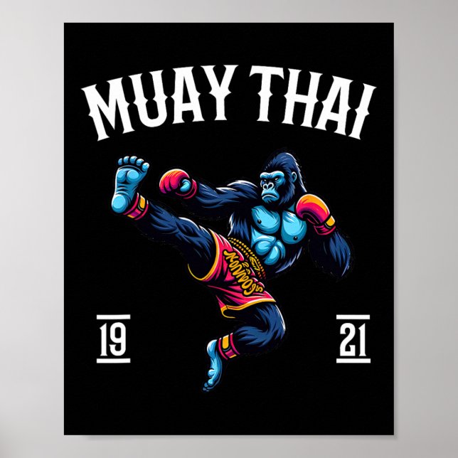 Póster Muay Thai Monkey - Kickboxing y boxeo tailandés de (Frente)