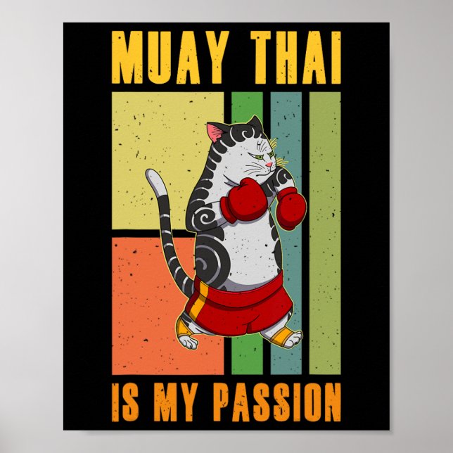 Póster Muay Thai Thailand Fist Ring Knee Fighter Techniqu (Frente)