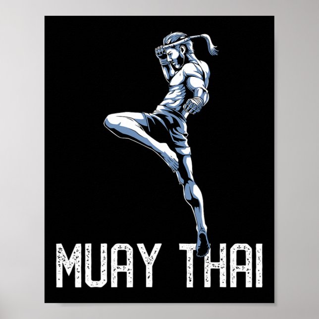 Póster Muay Thai Tiger - Nak Muay, Kickboxing Gift  (Frente)