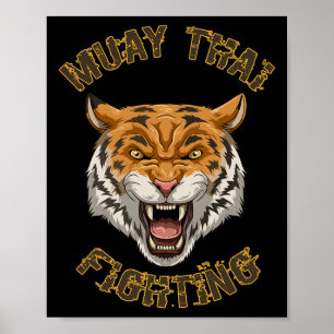 Póster Muay Thai Tiger - Regalo de boxeo tailandés y kick