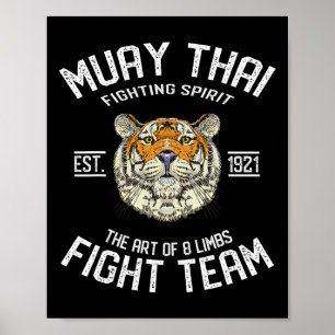 Póster Muay Thai Tigre Boxeo Tailandés Kickboxing