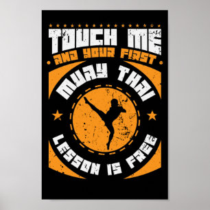 Póster Muay Thai "Vertal mich anzufassen"