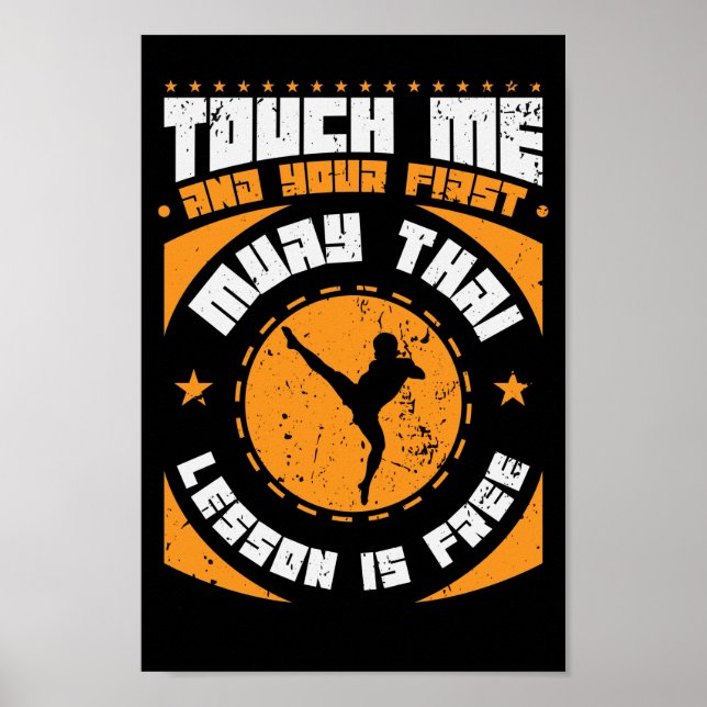 Póster Muay Thai "Vertal mich anzufassen" (Frente)