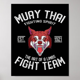 Póster Muay Thai Wolf - Boxeo Tailandés y Kickboxing