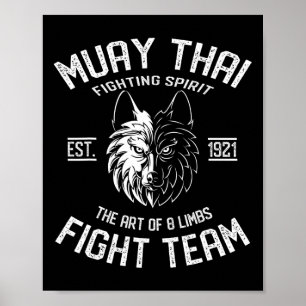 Póster Muay Thai Wolf Fight Team - Nak Muay, Kickboxing G