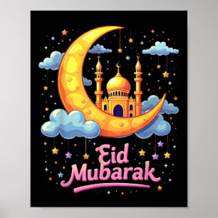 Póster Mubarak Kareem Eid Alfitr Feliz Ramadán Karim 2025