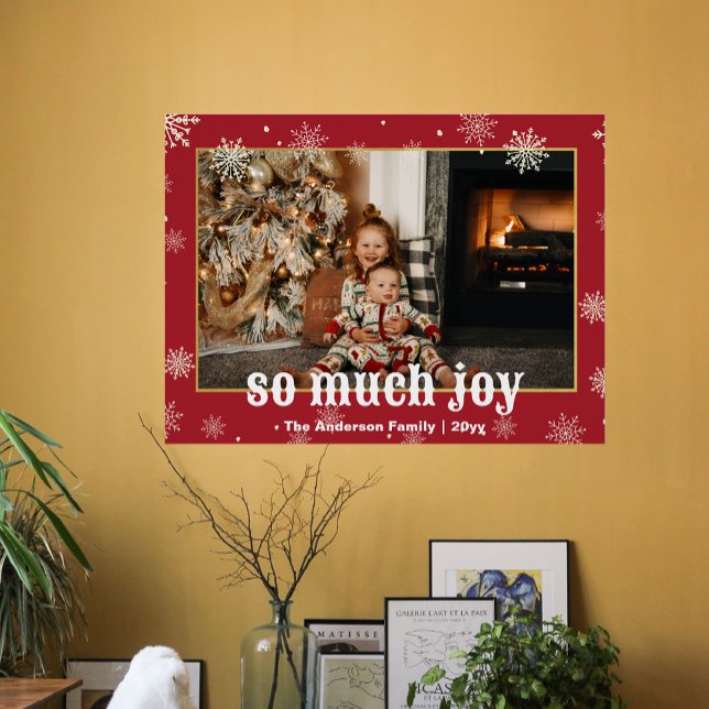 Póster Mucha alegría, divertida foto familiar de Navidade (So Much Joy Funny Christmas Family Photo Poster)