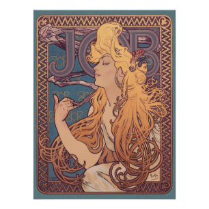 Póster Mucha Alfonse mujer arte Nouveau trabajo