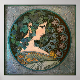 Póster Mucha - Art Nouveau Ivy