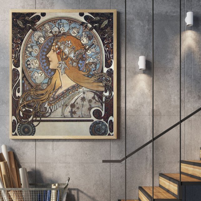 Póster Mucha Art Nouveau Woman Vintage French Zodiac (Subido por el creador)