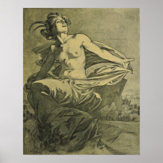 Póster Mucha - Avril Cocorico