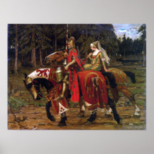 Póster Mucha - Chivalía heráldica