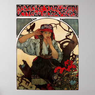 Póster Mucha - Coro de Maestros moravos 1911