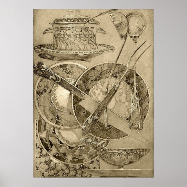 Póster Mucha - De Documentos Decorativos 1901 (Frente)