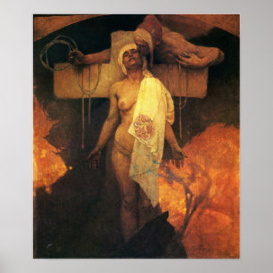 Póster Mucha - Francia Abraza la Bohemia 1918