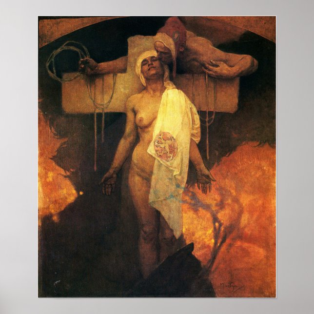 Póster Mucha - Francia Abraza la Bohemia 1918 (Frente)