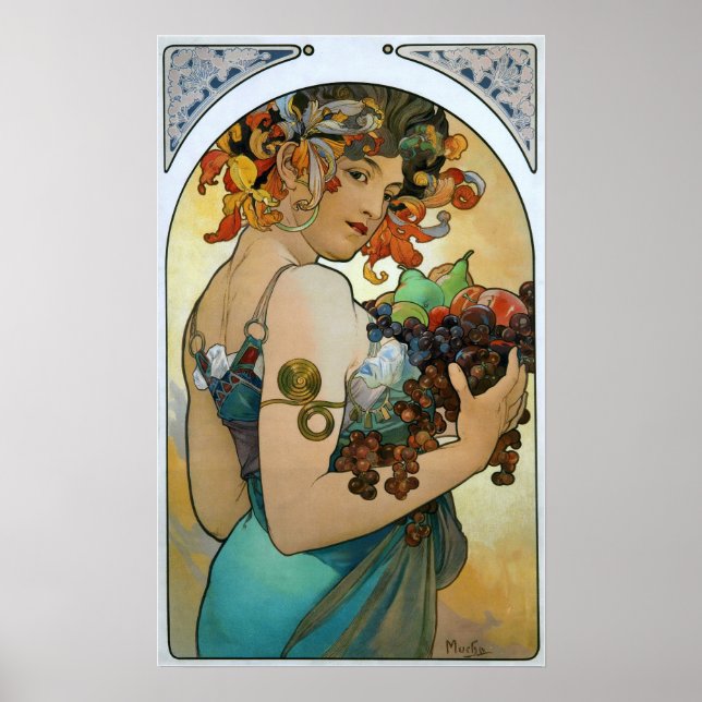 Póster Mucha - Fruit (Frente)