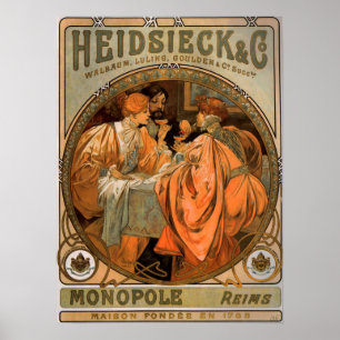 Póster Mucha - Heidsieck And Co 1901