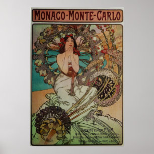 Póster Mucha - Mónaco Monte Carlo