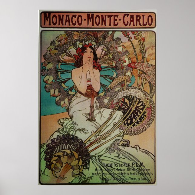 Póster Mucha - Mónaco Monte Carlo (Frente)