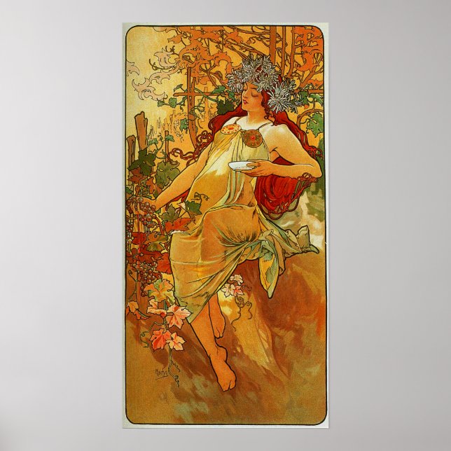 Póster Mucha - otoño de 1896 (Frente)