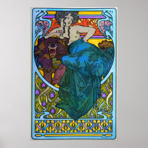 Póster Mucha - Panel de mujeres 1901