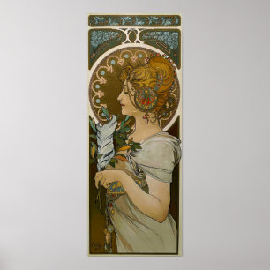 Póster Mucha - Pluma Art Nouveau