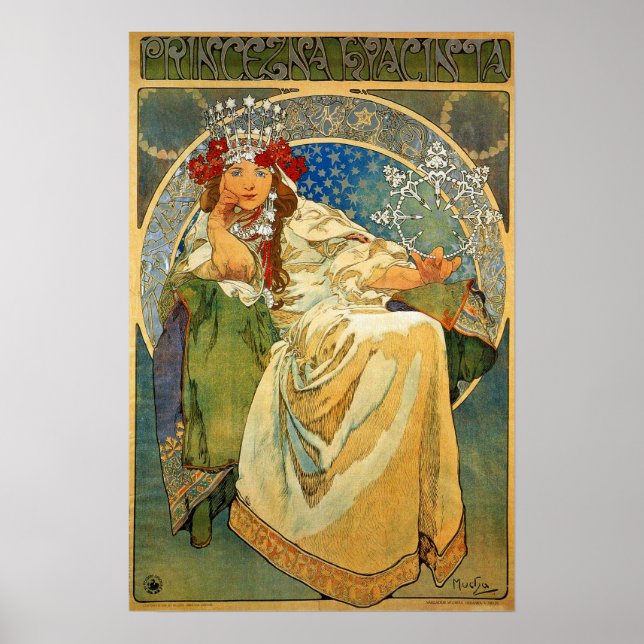 Póster Mucha - Princesa Hyacinto 1911 (Frente)
