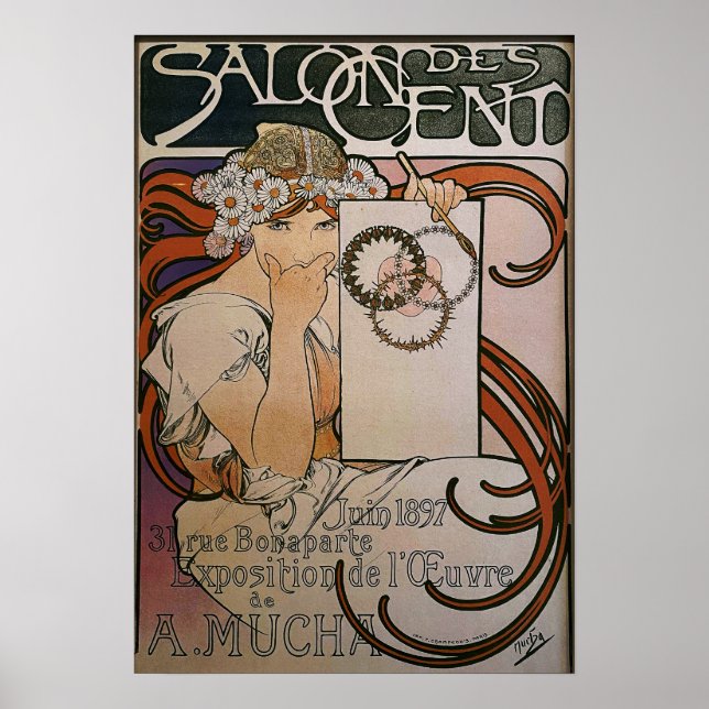 Póster Mucha - Salón de Exposición 1897 (Frente)