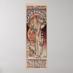 Póster Mucha Sarah Bernhardt el poste de la lámpara del
