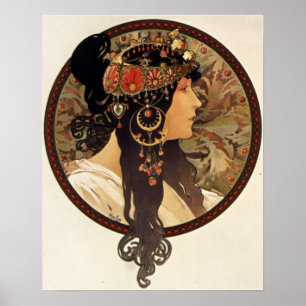 Póster Mucha - Tete Byzantine Brune
