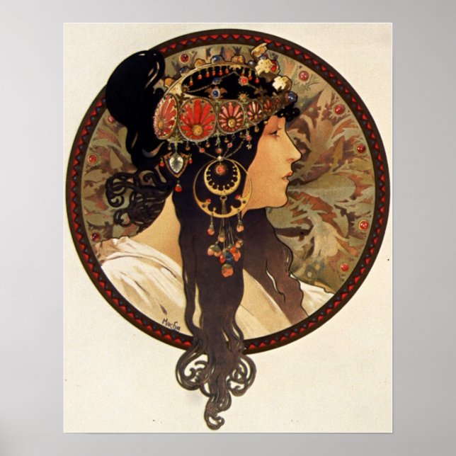 Póster Mucha - Tete Byzantine Brune (Frente)